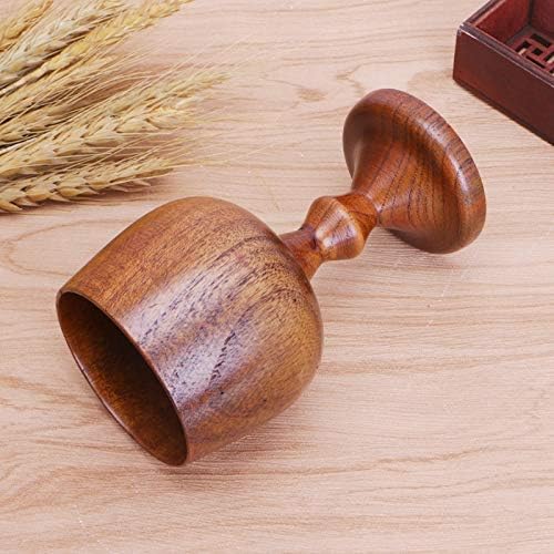 Miniatura 6 de Taza de cerveza de madera hecha a mano de 4.73 onzas, taza de cáliz de madera natural, regalo para beber leche, cerveza y agua (1 unidad)