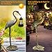 Solar Garden Statue Crane Figurine, Outdoor Hanging Solar Lanterns, Blue Heron Sculpture Statue for Patio, Yard, Lawn, Porch, Garden Decor for Outside Gifts for Christmas Mom, Women, Mother's Day
