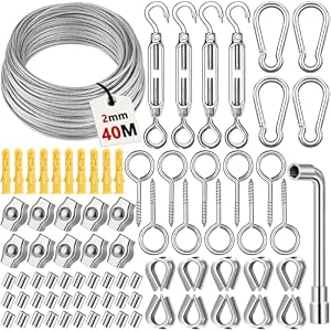 KDISHKRA Edelstahl Drahtseil Set 2mm 40M