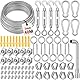 KDISHKRA 40M Edelstahl Drahtseil Set 2mm - 80pcs mit Seilspanner – Stahlseil Spannsystem für Lichterketten, Rankhilfe, Sonnensegel, Vorhang, Zaun, Wäscheleine, Garten & Balkon Befestigung