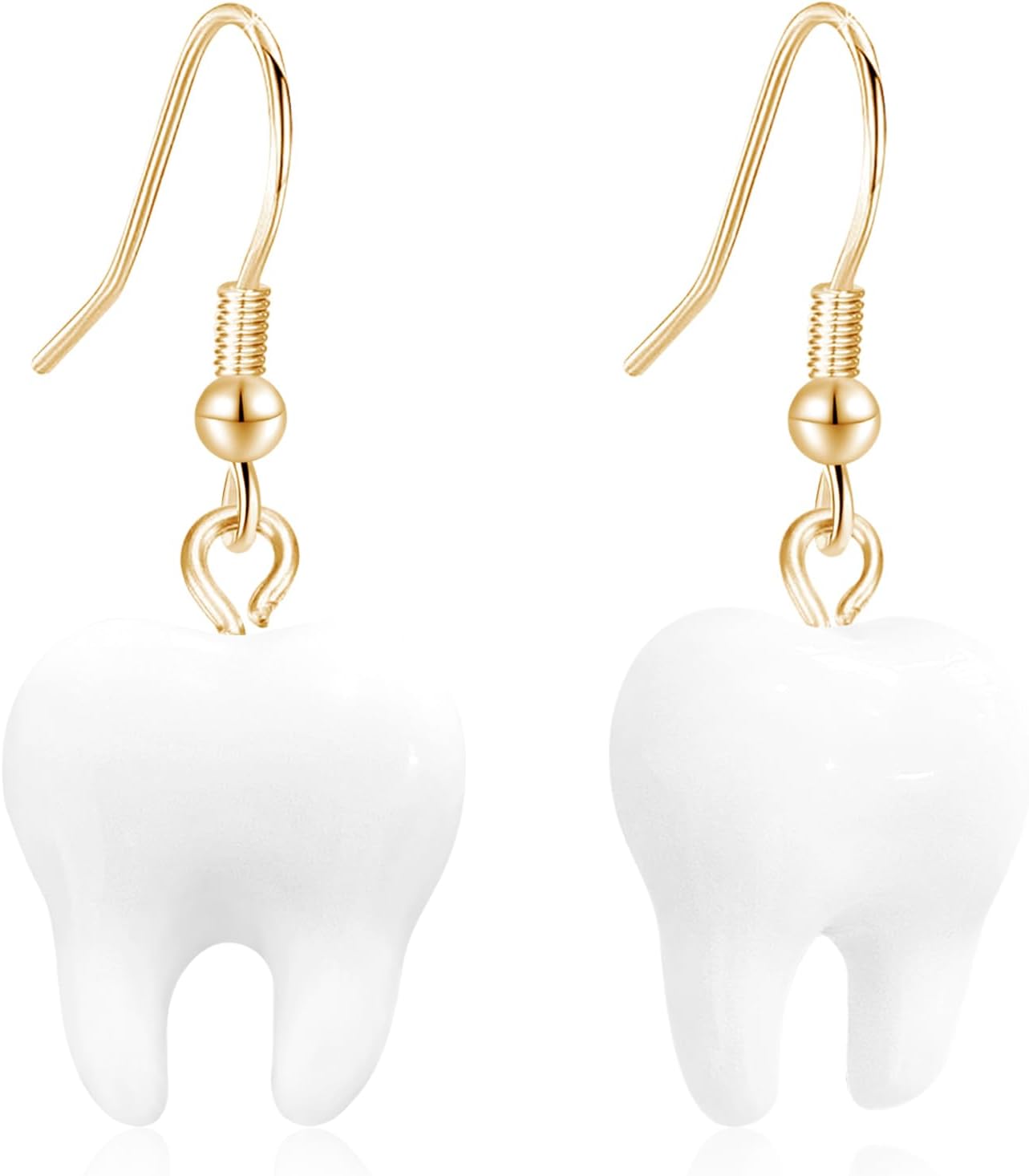 Handmade Funny Resin Tooth Dangle Drop Earrings Creative Tooth Hook Earrings for Women