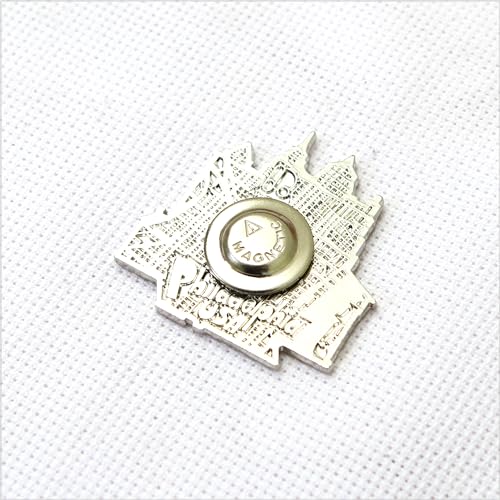 Image of Awesome Pattern Studio Needle Minder Set - Philadelphia Magnetic Needle Minder + 2 Needle Threaders. Enamel Pin for Cross Stitch, Embroidery and Craft