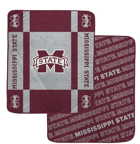 NCAA Mississippi State Bulldogs Reverse Block Wordmark 2 Sided Blanket
