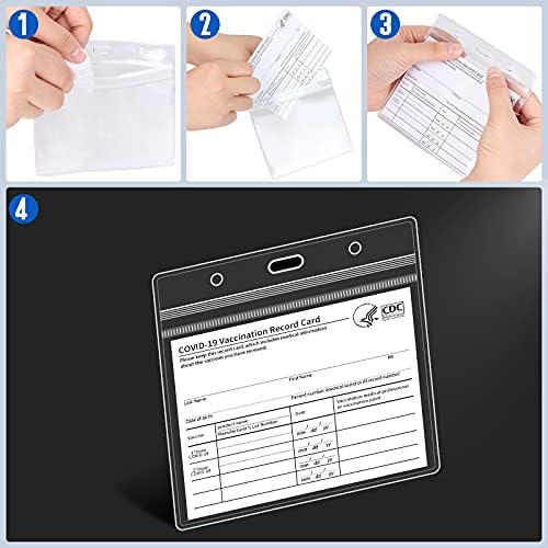 5 Pack 4X3" Clear Card Protector Holder, Clear Plastic Horizontal Card Sleeves with Waterproof Resealable Zip for Medicare Card, Business Cards, ID Badge, Social Security Card