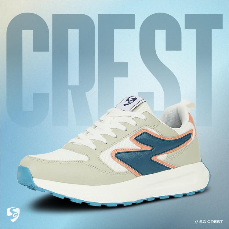 Image of SG Crest Lifestyle Shoes White /Green and Red /White Colour Available | Casual Shoes Men's & Women's | 6 to 11