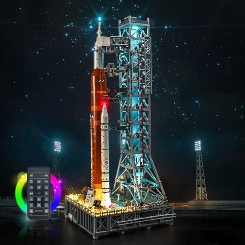 LocoLee Licht Kompatibel mit Lego NASA Artemis Startrampe 10341 Nur Lichter Set - Kein Modell Licht Beleuchtung Set Fernbedienung Version für Lego 10341 NASA Artemis Startrampe