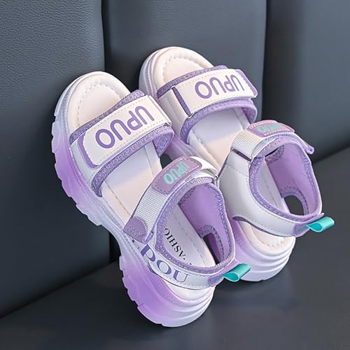 IWIHMIV Sandals for Girls Open Toe Comfortable Thick Soled Beach Non Slip Sandals with Rubber Sole Outdoor Summer Shoes2