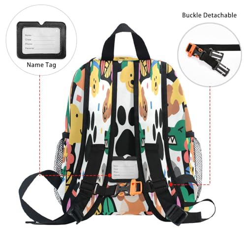 Dog and Paw Pattern Backpacks for Kids Chest Strap Kids Student Book Bags for Camping M3