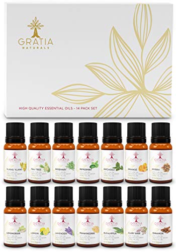 Therapeutic Grade Essential Oils Set -The Healthy Lifestyle Cleaning Collection – Top 14 Pure, 100% Natural, Potent, Aromatherapy Essential Oils, For Optimal Health, Purification & Emotional Wellbeing