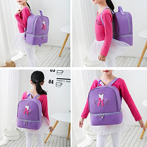 Yitengteng Ballet Dance Backpack For Little Girls Ballerina Purple Bag For Dance Toddler Dance Bag Gymnastics Latin Dance Yoga Tap Dance Jazz Storage Bag #TOP2