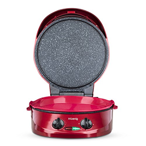 H.Koenig Express Tartera TRT180, Multicocina, Quiche Tartelette Pizza, Tartera de Sobremesa, Horno Plancha Grill 2 Platos, Termostato Ajustable 210°C, Apertura 105-180°, 9 Moldes para Tarta - imagen 3