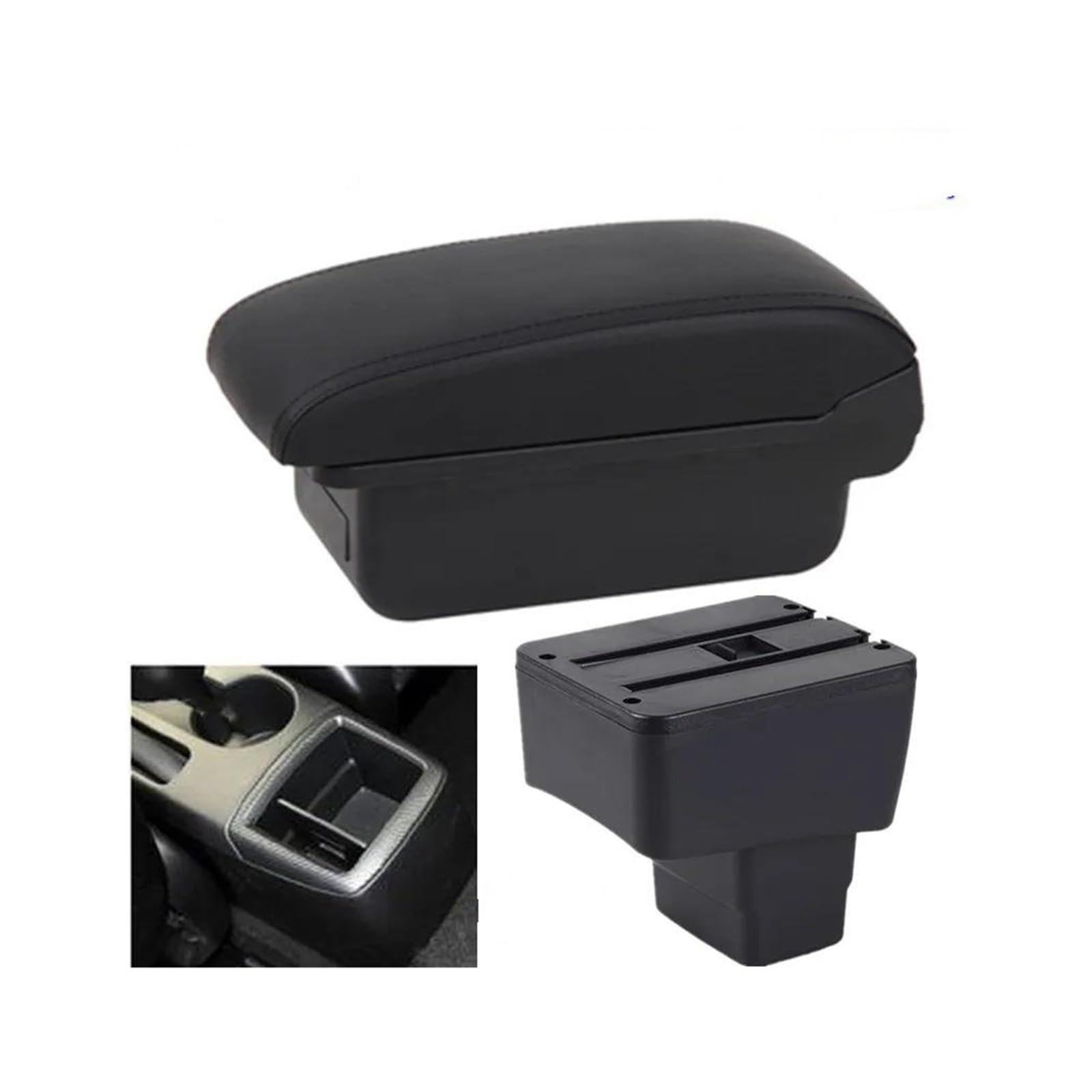 OOPUHKSY Car Armrest Box For MAZDA For CX-3 For Mazda 2 For Skyactiv For Version Cx3 2015 14-20 Storage Box Parts Car Accessories(A2 black line No USB)