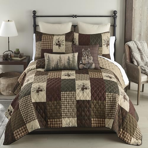 Donna Sharp Pine Panels Queen Quilt Set, 90 x 90