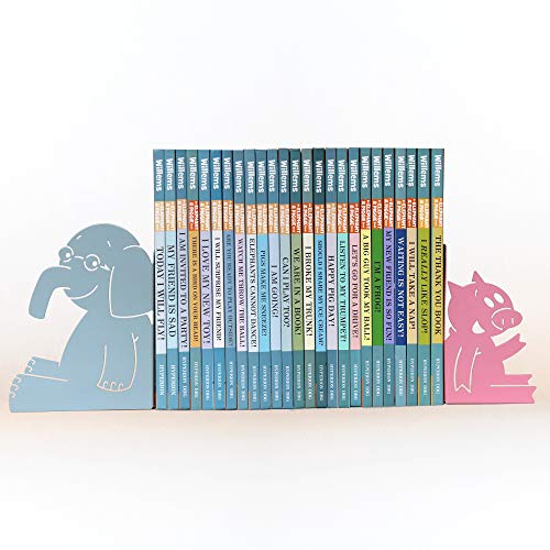 Image of YOTTOY Mo Willems Collection | Elephant & Piggie Set of Durable Metal Bookends 9 inchH x 4 inchW x 7 inchD
