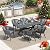 PURPLE LEAF 7 Pieces Outdoor Dining Set with Patio Aluminium Dining Table and Wicker Rattan Chairs Modern Furniture Cushions Sets for Backyard Indoor Decor Kitchen Grey