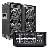 Complete PA system for bands, singers, and churches, delivering clear vocals and rich bass with dual 6" speakers, 800W powered mixer, and all cables required for flexible, reliable live sound setups. High-fidelity two-way passive speakers provide smo...