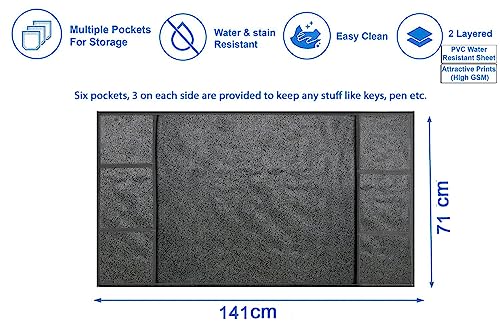 Image of Stylista Refridgerator top Cover Suitable for Samsung RS76CG8003S9HL, 653 Liter Fridge, Dimension (WXD) 71x141 CM, Sand Pattern Grey
