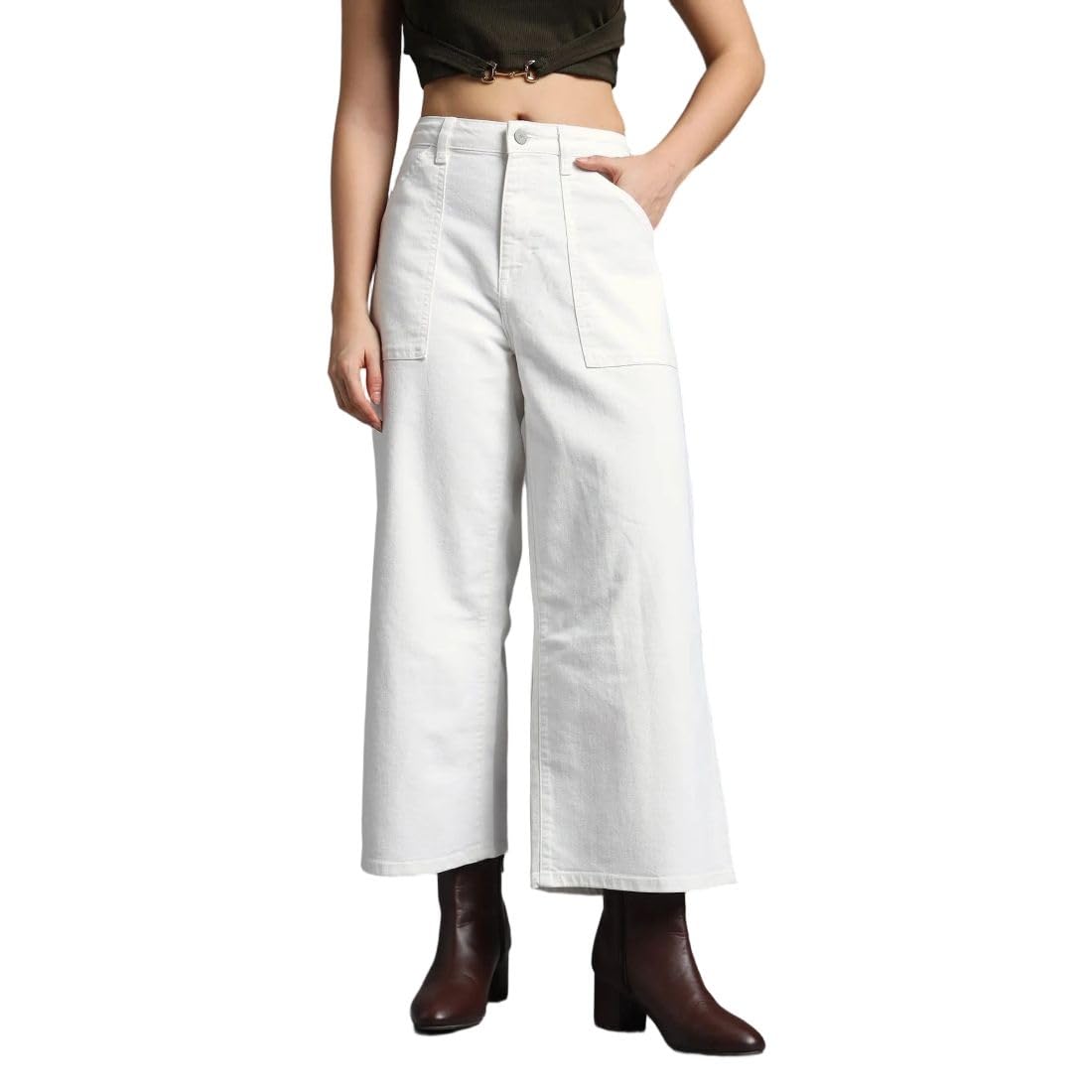 flying machine Women's Flared Fit Jeans| Solid | High Rise | Stretchable | Jeans for Woman-picture-39