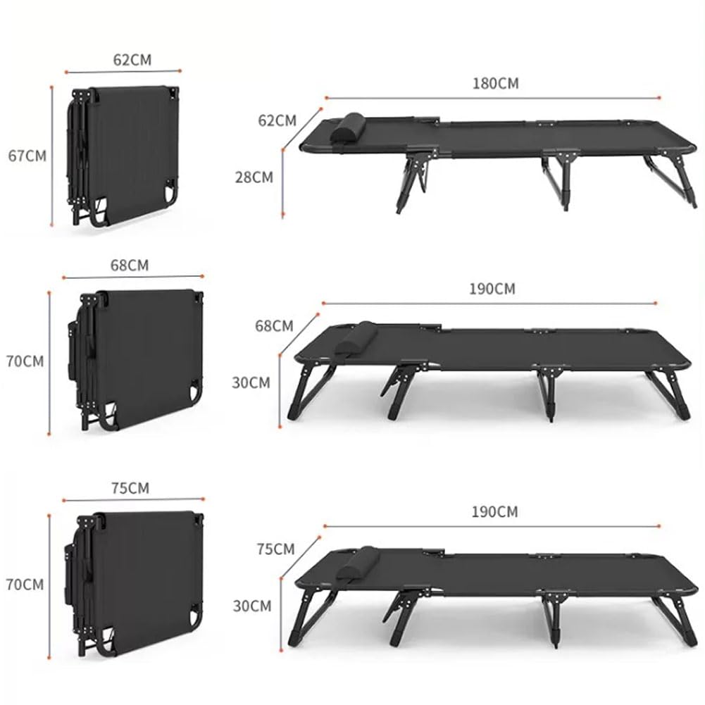 Feldbett Klappbar, Feldbett Campingbett Klappbar Feldbett mit Matratze Klappbett Gästebett Klappbett mit Matratze 190x75cm