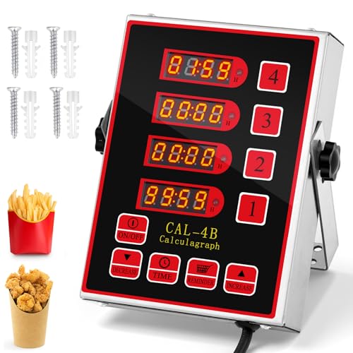Relaxweex 1 Pack Commercial Digital Kitchen Timer for Cooking, 4 Channel