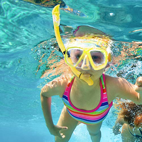 Image of Kids Snorkeling Set Children Mask Fin Snorkel Set Snorkeling Gear Snorkel Mask + Adjustable Swimming Kids Flippers+ Dry Snorkel Tube + Travel Bags