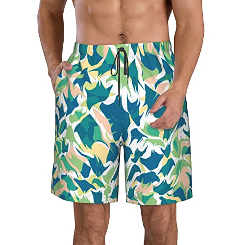 Camouflage Mens Swim Trunks Quick Dry Beach Shorts with Mesh Lining Swimwear,Swimming Trunks with Pockets