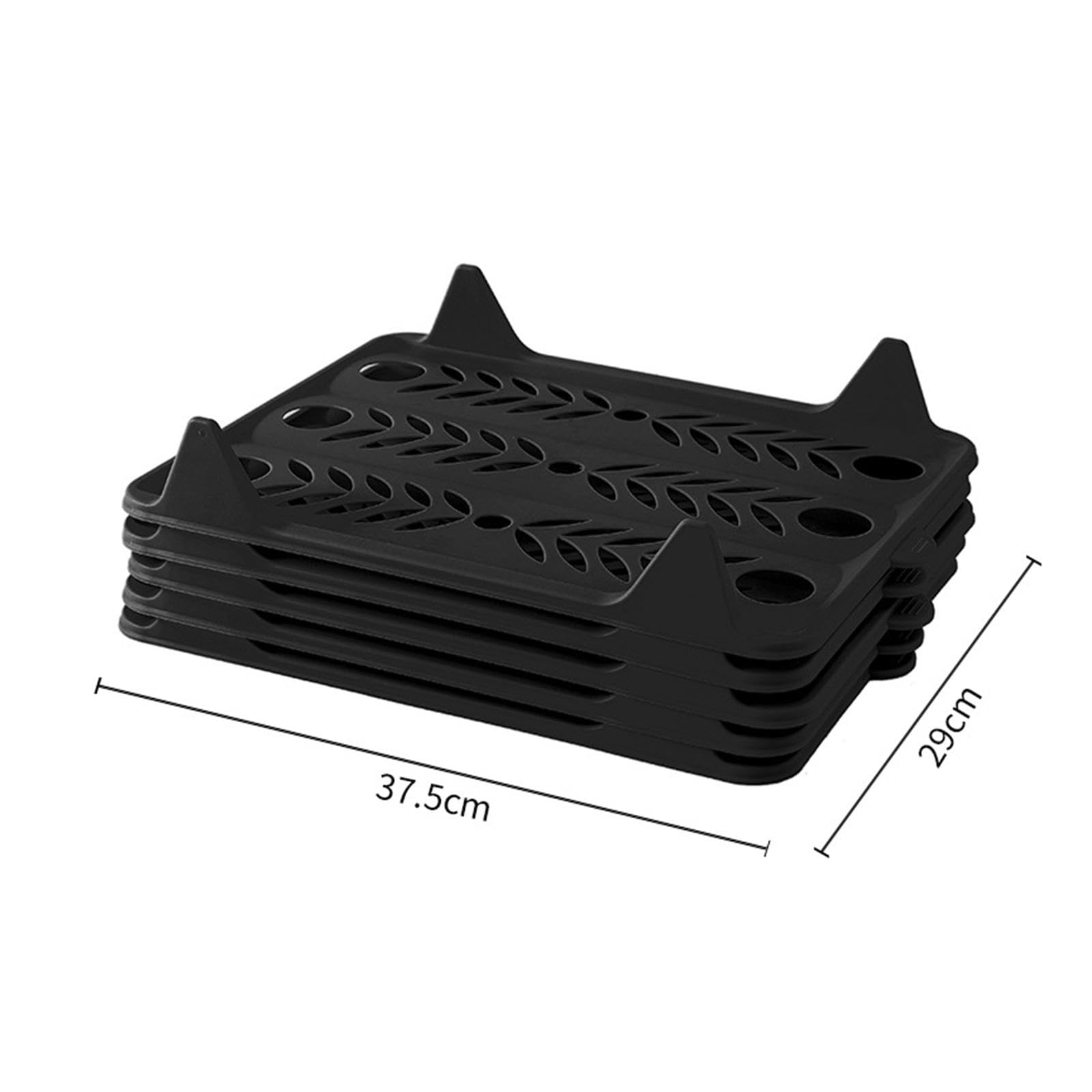 Organizador de Camisas (5 Unidades), Organizador de Armario, Bandejas para Ropa, Tabla Plegable Apilable para Ropa, Organizador de de Camisas, Negro Grande, Individual
