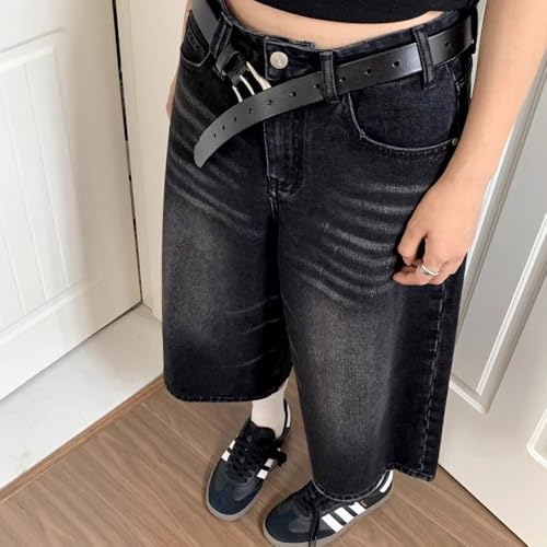 Retro Casual high Waisted Cropped Jeans, Fashionable Wide Leg Straight Leg Pants Suitable for Both Men and Women4