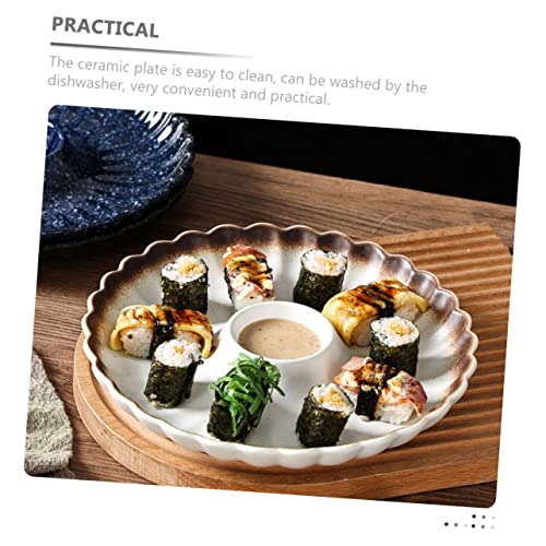 Plato redondo de cerámica para sushi Alipis miniatura 3