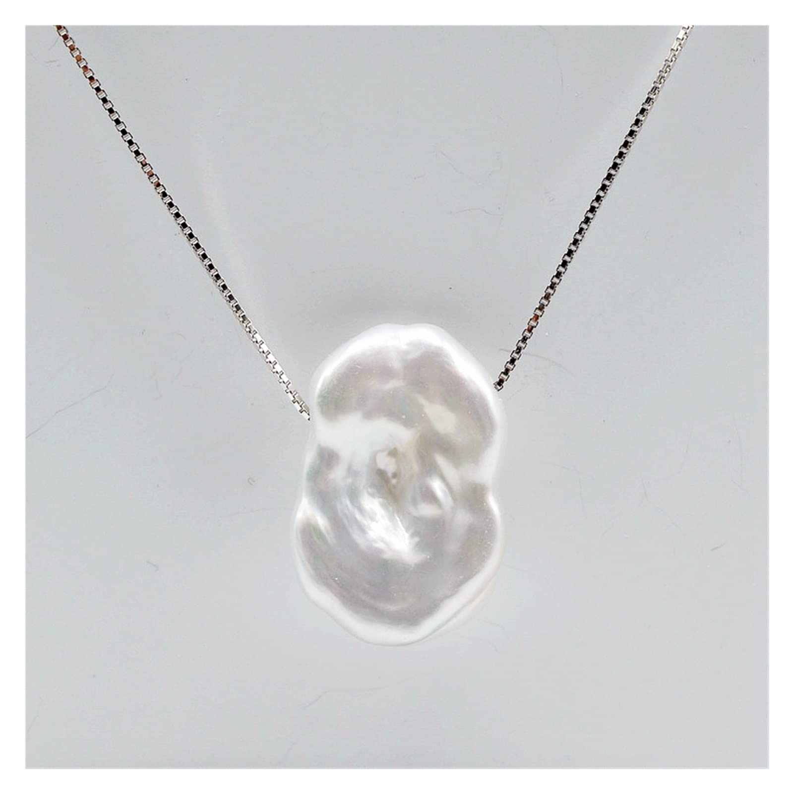 L'unica collana in stile barocco, perla seghettata, collana in argento sterling 925, collana di perle da donna Collane da donna