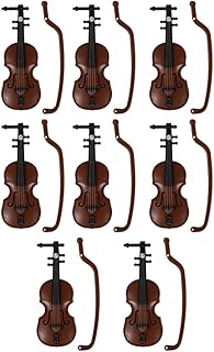 EXCEART 8Pcs 1: 12 Dollhouse Violin Miniature Mini Musical Instrument Collection Mini Figurine Ornaments for Doll House Musical Room