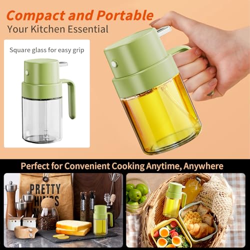 YARRAMATE Oil Sprayer for Cooking, 6.8oz/200ml Premium Bottle, Food-Grade Olive Mister, Portable Dispenser for Air Fryer, BBQ, Kitchen, Outdoor BBQ and Camping (Grey & Green) - Image 6
