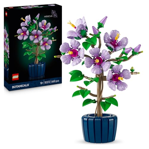 Image of LEGO Botanicals Hibiscus Flower Building Set for Adults 10372