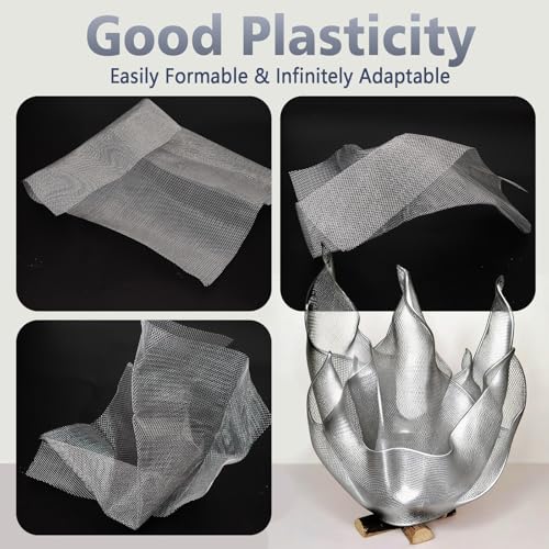 Sculpting Wire Mesh Roll 15.7 X 196.8 Inch, Aluminum Wire Mesh with 2 Rolls Plaster Cloth for for Art and Crafts Sculpture Projects, Moldable Sculpting Mesh for Sculpture Clay, DIY Home Decoration - Thumbnail 4