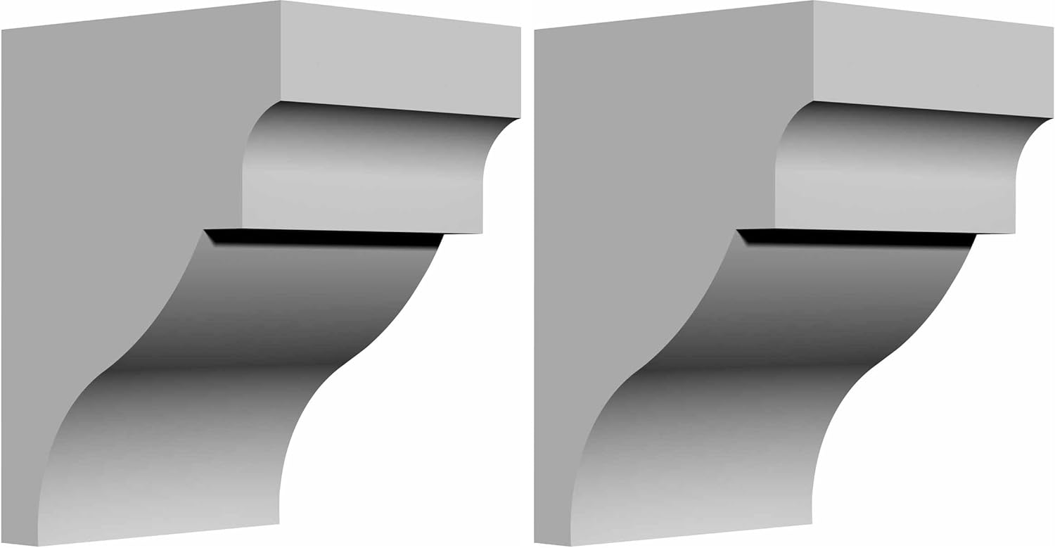 Ekena Millwork BKT06X06X08WG 6-Inch W x 6-Inch D x 8-Inch H Wigan Bracket (Pack of 2)