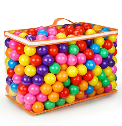 Image of Vanland Ball Pit Balls, Plastic Playpen Toys for Babies Toddlers and Kids | Multicolored, Phthalate Free, BPA Free, Crush Proof Plastic, Reusable with Storage Bag, Suitable for Tents, pools and Party