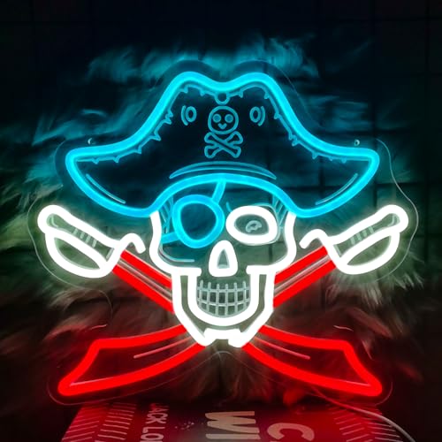 Pirate Skull Neon Sign Pirate LED Light Wall Decor Pirate
