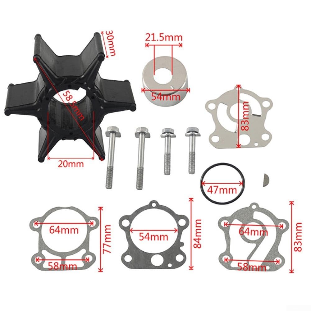 Kit complet de turbine de pompe à eau Yamaha conçu spécifiquement pour les moteurs hors-bord allant de 60 à 90