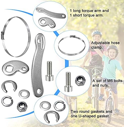 SNAGAROG 7 Pcs Torque Arm Set, Electric Bicycle Torque Arm Universal Torque Arm Ebike Torque Arm Bicycle Dropout Amplifier Cycling Accessory for Front Rear E-bike Motor Arm