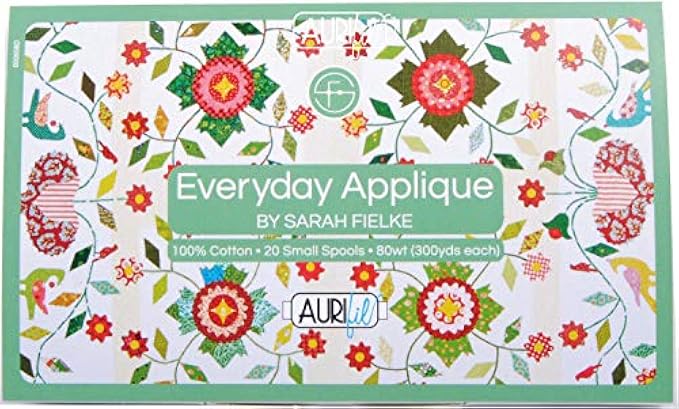 Aurifil USA Sarah Fielke Everyday Applique Collection 80wt 20 Small Spools Thread, Mulitple