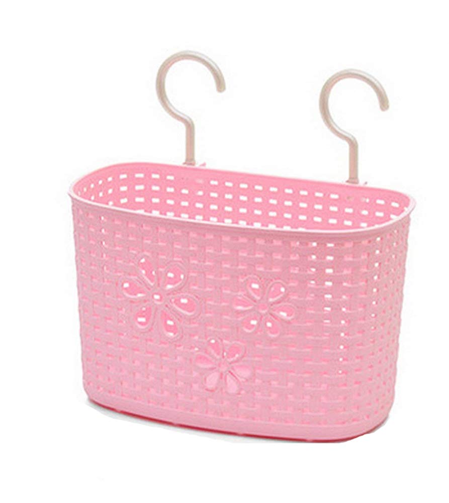 Plastic Hanging Basket with Hanging Hook Basket Holder Storage Basket Bedroom Bathroom Kitchen Storage Holder(Grey)