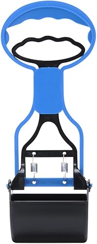 POPETPOP Recogedor portátil portátil de excrementos de perro para perros y gatos, pala de plástico con borde de diente de sierra, recogedor de