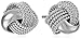 Sterling Silver Polished Mesh Knot Earrings