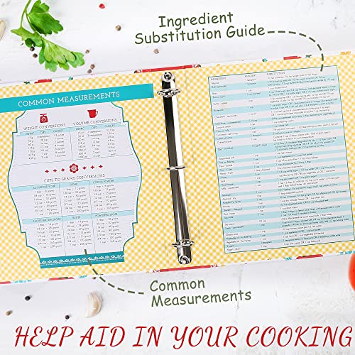 image for LotFancy Recipe Binder 8.5x11, Full Page, 3 Ring, with 40 Recipe Cards