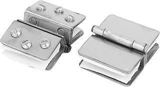 Aexit 52mmx45mmx22mm Rectangle Fall Protection Shaped Double Clamp Glass to Glass Door Safety Clips Hinges 2pcs