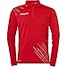 Produktbild uhlsport Score 26 1/4 Zip Top Herren Sport-Jacke Sweatshirt Sweatjacke Pullover Fußball Fitness Gym Sport-Hoody Sport-Pulli - smartbreathe FIT - atmungsaktiver Stoff aus recyceltem Polyester, Rot/Weiß