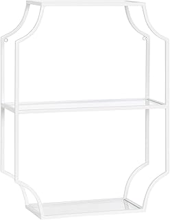 Kate and Laurel Ciel Glam Geometric Wall Shelf; 18 x 24; White; Decorati...