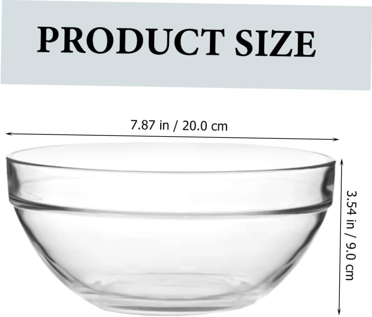 ABOOFAN Glass Bowls Set 2 Large Serving Bowls for Salad Filling Stylish and Easy-to-clean for Parties Home