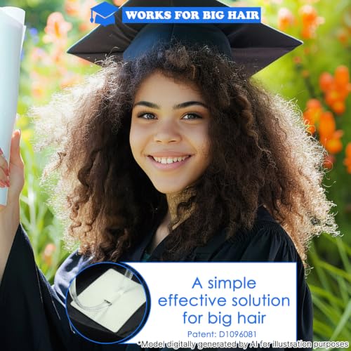 Image of 2 Pcs Graduation Cap Headband, Firm Anti-fall Hair Band for Graduation Cap, Graduation Gifts Hat Accessories for Graduates, Students, Women(Clear)