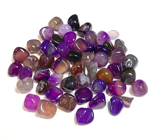 Pack of 50 Agate Gemstones Semi-Precious Stones Beads 9 mm ~ 15 mm Tumbled Stones Gemstone Semi-Precious Stone for Gemstone Game for Treasure Hunting and Decoration (Purple Purple) - Image 3